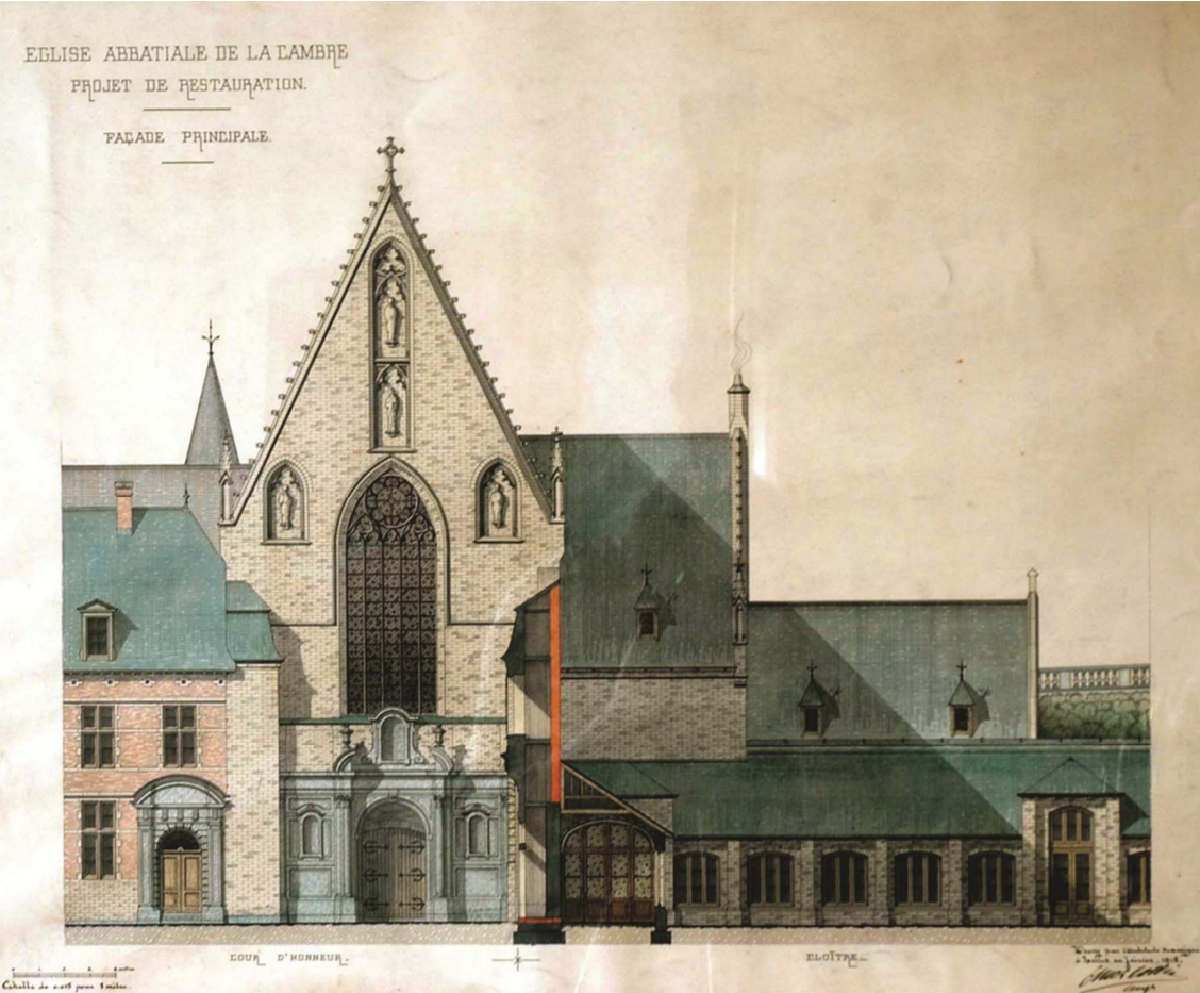 Projet pour la restauration de la façade principale de l’église, E. Collès, février 1918